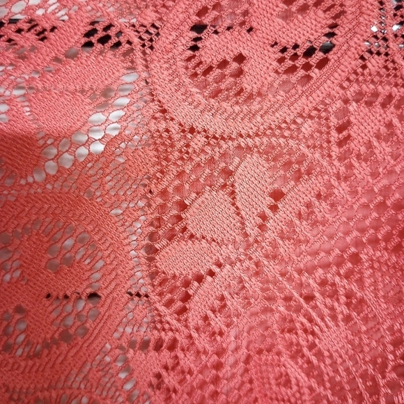 Maurices 2X/3X Coral Orange Open Front Kimono Cardigan Cover Up Coastal - Picture 10 of 12